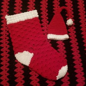 Christmas Stocking & Baby Hat